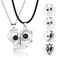 thumbnail image 1 of enjoywould 2Pcs Couple Necklaces Magnetic Attraction Heart-shaped Pendant Geometric Electroplating Personality Decoration Accessory Heart Projection Pendent Matching Necklaces for Dating, 1 of 5