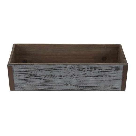 Cheungs 4911-14GW Jardinière Rectangulaire en Bois avec des Accents de Coin en Métal