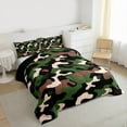 thumbnail image 3 of Feelyou Camouflage Camo Full Size Comforter Sets, Green Abstract Ombre Bedding Sets, 3pcs, 3 of 8