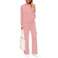 thumbnail image 2 of 2 Piece Sets for Women Fall Sweatsuits Outfits Lounge Matching Hoodie Set Travel Winter Clothes Pink XXL, 2 of 7