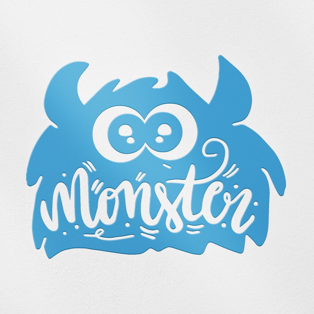 Transparent Decal Stickers Of Monster (Azure Blue) Premium Waterproof ...