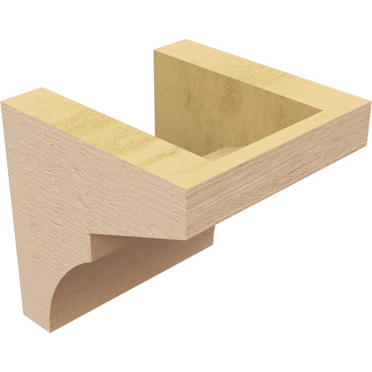 5"W x 5"D x 5"H Wide Monterey Rough Cedar Woodgrain TimberThane Corbel, Primed Tan