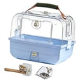 thumbnail image 4 of Transportín de viaje para pájaros con asa para uso exterior, ideal para cotorras, agapornis y pinzones. Conjunto azul, 4 of 9