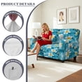 thumbnail image 6 of Xoenoiee Starfish Plumeria Flower Print Jacquard Reclining Loveseat Cover, 6-Piece Stretch Sofa Covers, 2 Seat Loveseat Recliner Cover, Washable Furniture Protector with Pockets, 6 of 6