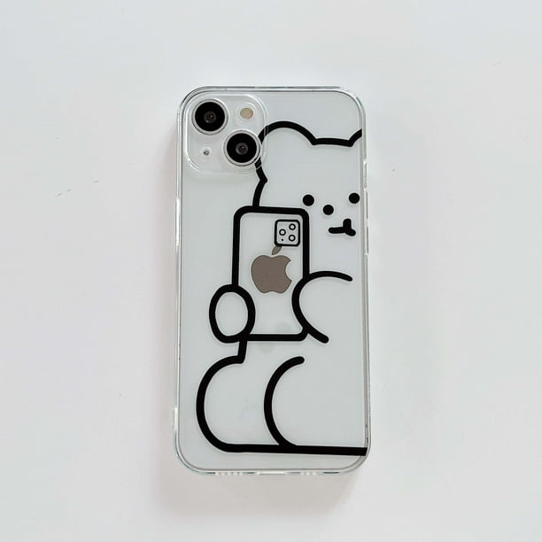 Funda transparente de silicona con dibujos animados para iphone, carcasa suave y bonita para iphone xr xsmax 12 mini 11 13 14 pro max x 8 7 plus