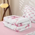 thumbnail image 5 of Homewish Kawaii Bow Zipper Twin Comforter Sets with Fitted Sheet and 2 Pillowcases For Girls,Pink Bowknot Bowtie Zipper Bedding Set,Pink Reversible,4-Piece, 5 of 7