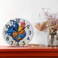 thumbnail image 2 of GZHJMY Chic Colorful Rooster Painting Print Round Wall Clock, 9.5 Inch Battery Operated Quartz Analog Quiet Desk Clock for Home,Office,School, 2 of 5