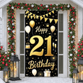 thumbnail image 5 of Gold Glitter 21st Birthday Banner Black Background Birthday Backdrop Balloon Decor Crown Celebration Background for 21st Birthday Party Adult Celebration Photo Shoot, 5 of 9