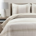 thumbnail image 3 of Lush Decor Couette Rayée Style Ferme, Très Grand, Neutre, 3 of 5