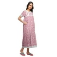 thumbnail image 2 of Moomaya Printed Nightdress For Ladies Cotton Ruffled Border Nursing Night Gown, 2 of 6
