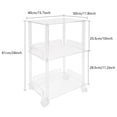 thumbnail image 2 of 3-Tier End Table with Lockable Wheels Acrylic Rolling Side Table 20kg/44.09 lbs, 2 of 10