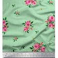 thumbnail image 1 of Soimoi Cotton Voile Fabric Leaves & Rose Flower Decor Fabric Printed Yard 56 Inch Wide, 1 of 1