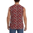 thumbnail image 4 of Gaeub Red Floral Men's Sleeveless Muscle Shirts Workout Tank Tops, Odor Protection and Comfortable - Small, 4 of 8