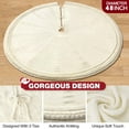 thumbnail image 3 of Ayieyill Christmas Tree Skirt, 48 inches Red Tree Skirt Luxury Cable Knit Knitted Thick Rustic Xmas Tree Skirt Decoration, Cream, 3 of 7
