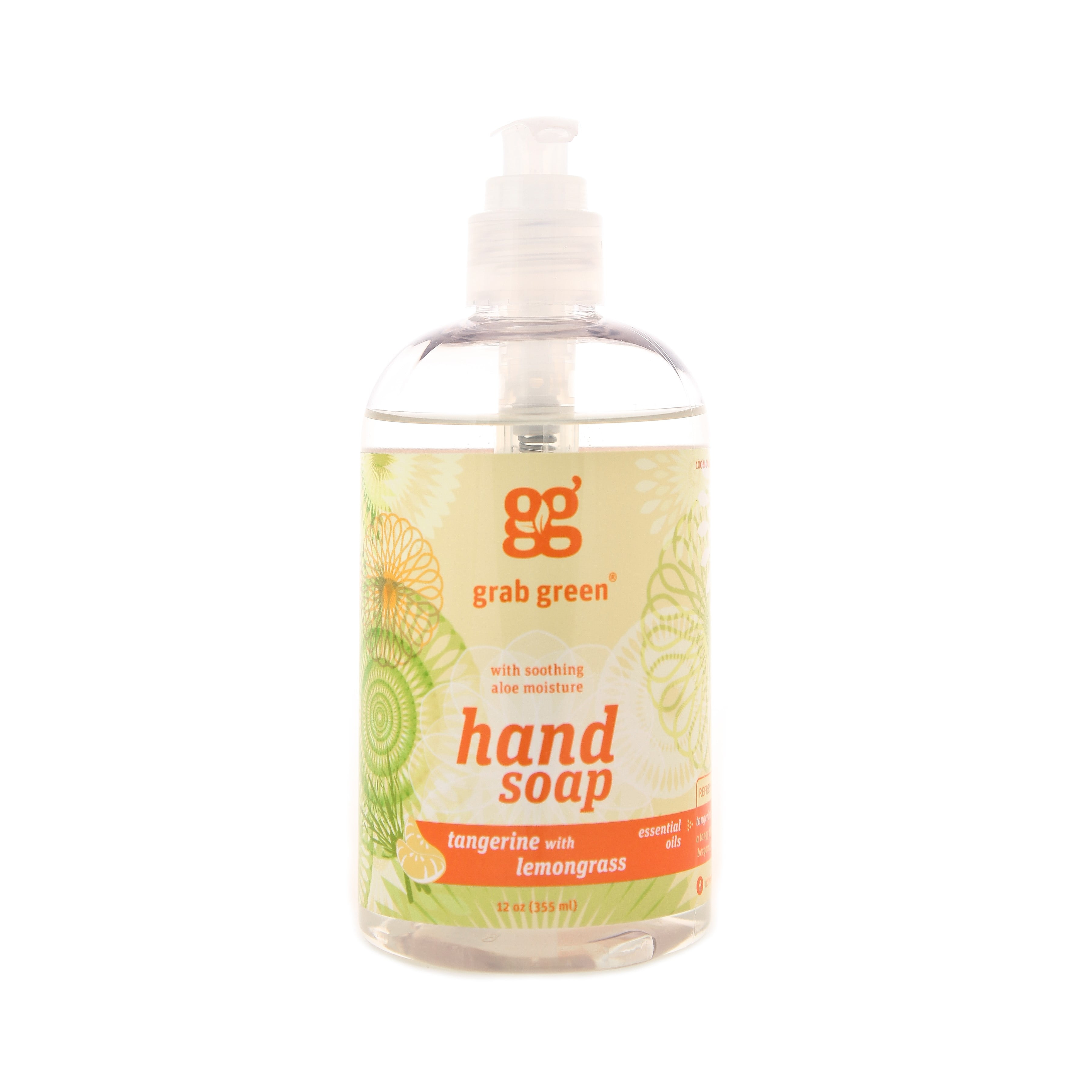 Grab Green Hand Soap , Tangerine with Lemongrass, 12 Fl Oz