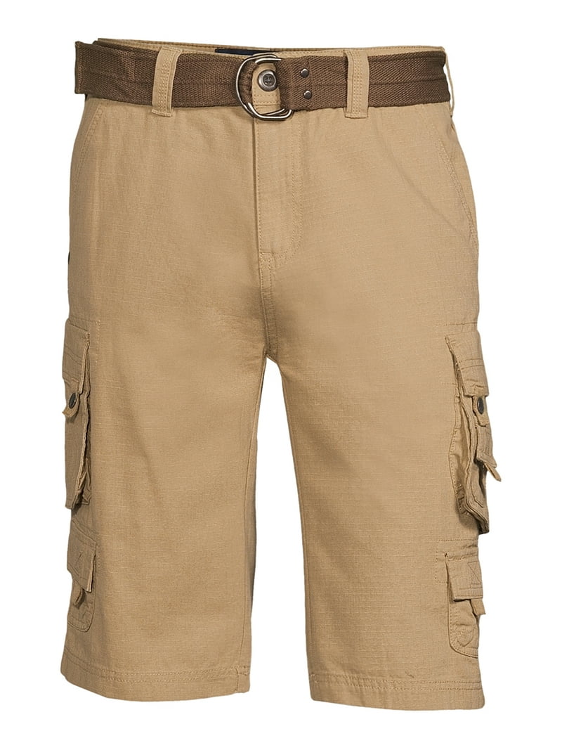 Lazer Mens Belted Ripstop Stacked Cargo Shorts, Waist Sizes