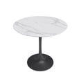 thumbnail image 4 of Kurv 3 Piece Café Dining Set - Faux White Marble Top with Black Base and Arm Chairs, 4 of 5