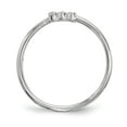 thumbnail image 2 of White Sterling Silver Ring Band Adjustable Closed Back Cubic Zirconia CZ Round Clear, 2 of 4