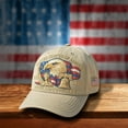 thumbnail image 5 of WKSCLPAI 250th Anniversary USA Hat, Adjustable Printed Patriotic Baseball Cap for Men Women with A Small Decorated American Flag for Independence Day(Beige), 5 of 8