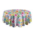 thumbnail image 5 of Pioneer Flower Floral Print Pattern Round Tablecloth 60"x60",Wrinkle Wipeable Table Cloth for Kitchen Dining Room Picnic Patio Party, 5 of 6