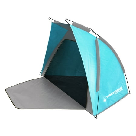 Beach Tent Sun Shelter- Sport Umbrella, UV Protection, Zip Up Porch for Privacy & Carry Bag- Shade for Families, Kids & Baby by Wakeman Outdoors