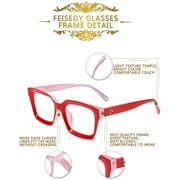 FEISEDY Classic Square Eyewear Non-prescription Thick Glasses Frame for Women B2461