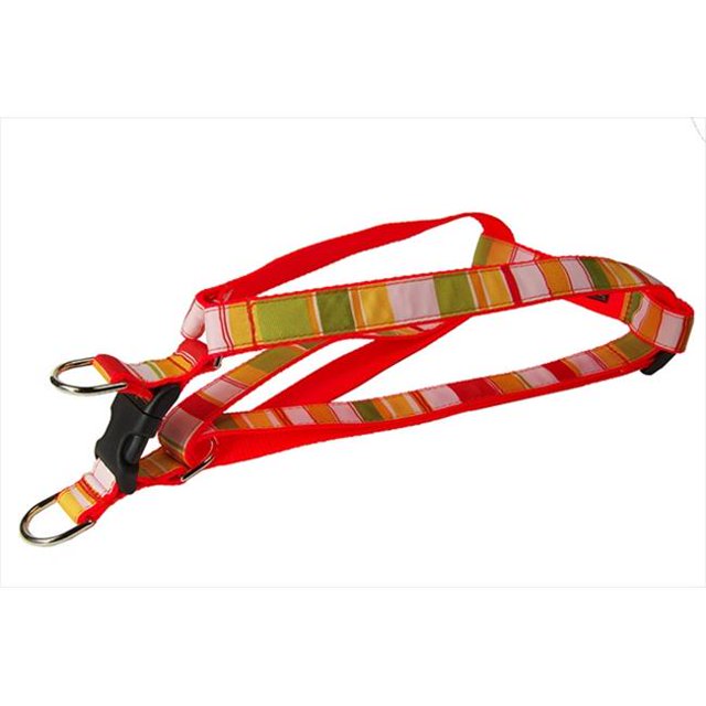 STRIPE-ORANGE-MULTI2-H Multi Stripe Dog Harness, Orange - Small