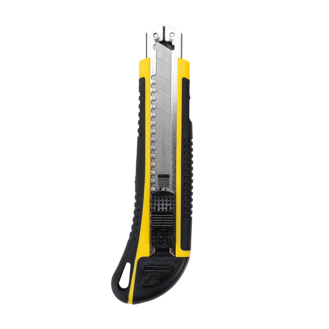 Restaurantware-Handy Tek 6.7 Inch Utility Knives, 4 Heavy Duty Box Knives - Retractable, Built-In Lock, Yellow Plastic Box Cutters, Sharp Blade, For Opening Boxes And Packages