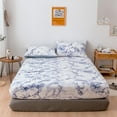 thumbnail image 4 of Dust Prevention Home Marbled Polyester Fitted Sheet Mattress Cover US-f Uk D Size (Blue), 4 of 9