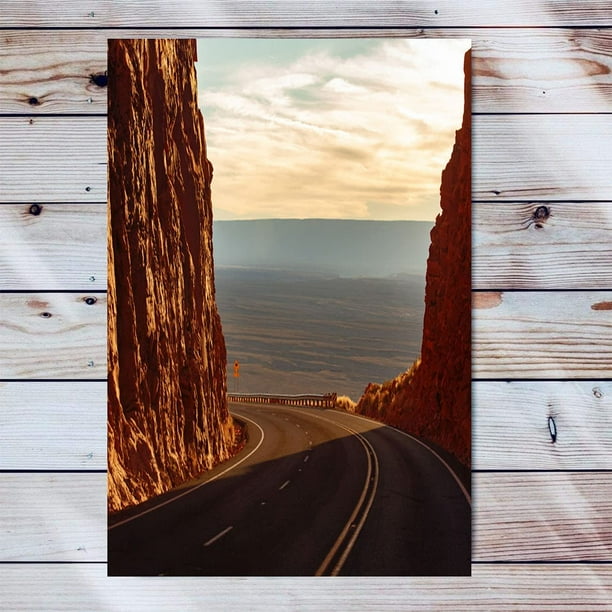 USA Canvas Wall Art Artwork Wooden Frame Painting Road Trip To Grand
