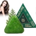 thumbnail image 1 of Nature Triangle Shampoo Bar, Natural Usman Grass & Green Soap Shampoo Bar for Women & Men - Calming, Strengthens Hair, 1 of 5