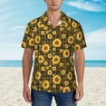 thumbnail image 4 of Lsque Vintage Plaid Sunflower pattern Hawaiian Shirt for Men, Unisex Summer Beach Casual Short Sleeve Button Down Shirts-3X-Large, 4 of 9