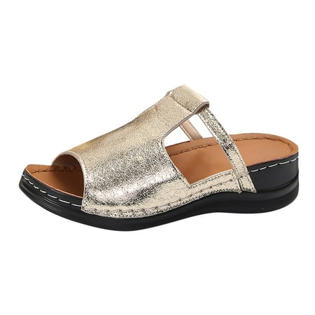 

Huanghuaa Women s Summer Fashion Open Toe Irregular Upper Sandal Slippers Casual Lightweight Comfortable Outdoor Slippers Womens Slippers with Arch Support