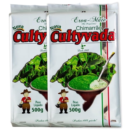 Cultyvada Nativa Chimarrao Erva Mate Gourmet NonAged Super Green Brazilian Yerba Mate Vacuum Sealed 1.1 LB 500g (2 PACKS)