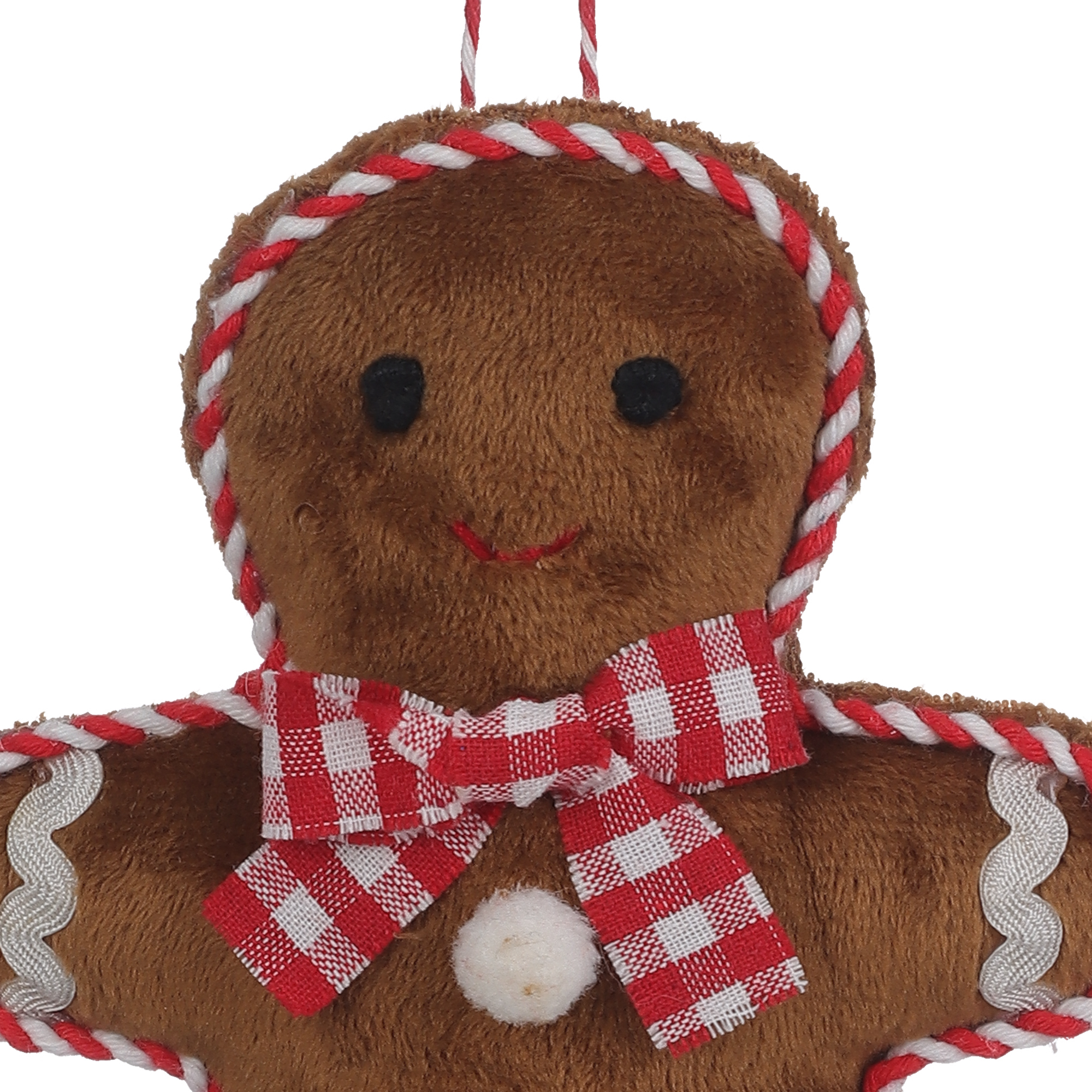 Holiday Time Fabric Gingerbread Ornament, 5.75 inches, Brown