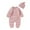 Pink, variant on Otqutp Cute Bodysuits for Toddler Boy Girl Solid Knitted Sweater Baby Jumpsuit Romper Cotton Caps Hat Outfits Sets Clothes Elastic Waist 2PCS Fall Winter Clothes