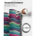 thumbnail image 6 of Green Pink Blue Ombre Outdoor Curtains for Patio, Vintage Moire Striped Privacy Drapes Grommet Waterproof Outside Curtains for Porch/Cabana/Balcony 54"x 95", 1 Panel, 6 of 9