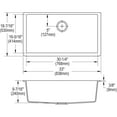 thumbnail image 5 of Elkay Quartz Classic 33" Rectangular Undermount Single Bowl Kitchen Sink,White, 5 of 5
