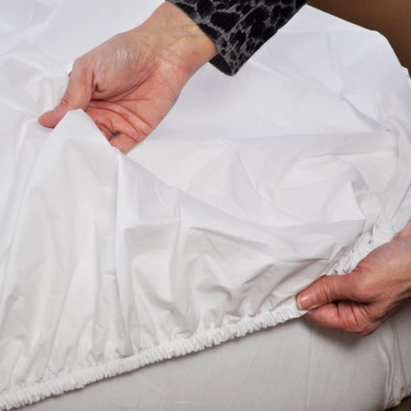 3 Pack 72x80x15 Fitted Sheets Deep Pocket White 300TC 60/40 CottonPoly Blend Bedding
