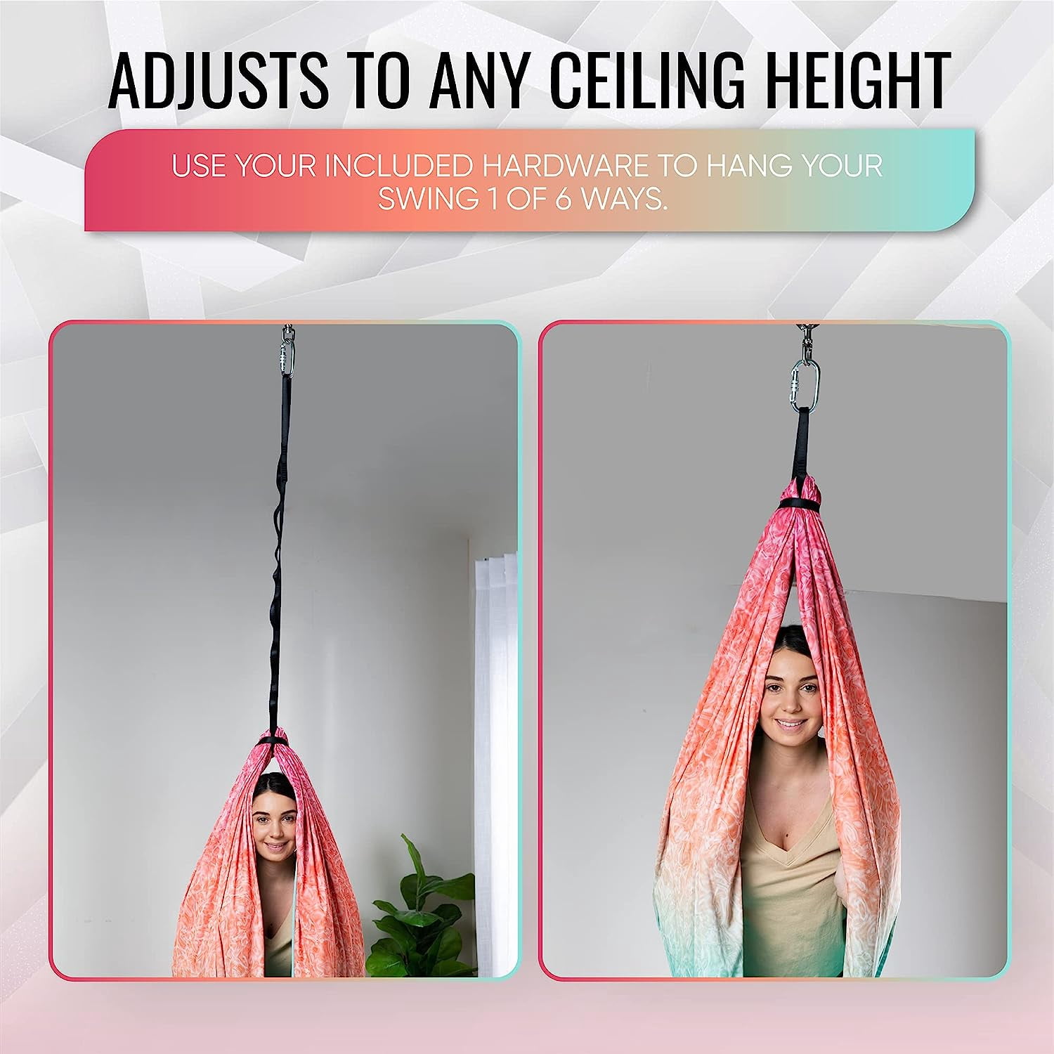Friendly Cuddle Sensory Swing for Kids & Adults Cocoon Hammock, Fuzz Red Orange & Blue