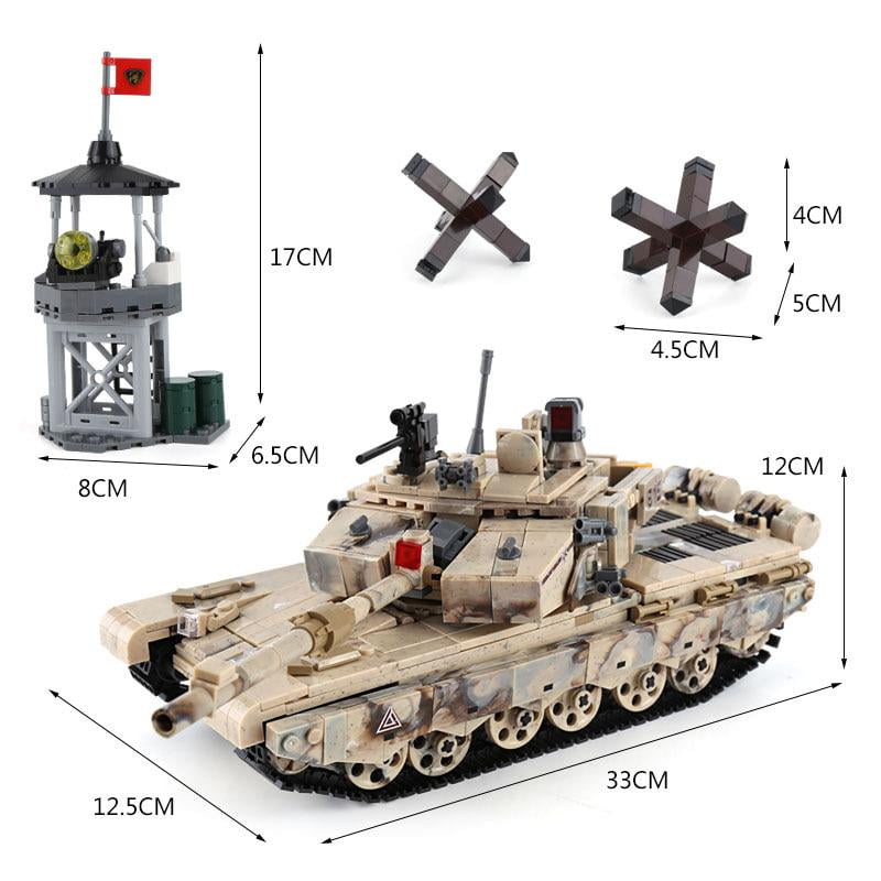 4IN1 678PCS Military World War 2 Tank Building Blocks Weapon Creator Army Toys 