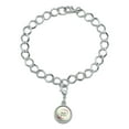 thumbnail image 2 of Wedding Floral Mother of the Groom Silver Plated Bracelet with Antiqued Charm, 2 of 3