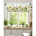 thumbnail image 6 of Yellow Sunflower Floral Kitchen Valances for Windows Sage Green Eucalyptus Leaf Valance Curtains&nbsp; for Kitchen /Living Room/Bedroom/ Bathroom Decor, 54"x18 " ,Rod Pocket 1 Panel, White, 6 of 7