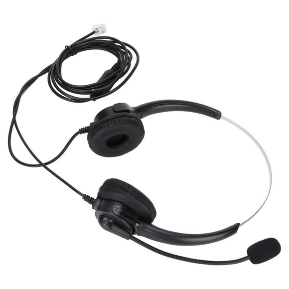 Corded Telephone Headset, Soft Corded Phone Headphone RJ9 Head Hands Free Clear With Flexible Mic For Customer Service