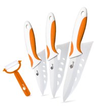 Ceramic Fruit Knife 3 Pack Paring Knife with Cover Rustproof Ceramic Blade Kitchen Knives Vegetables Cutting Knife for Meat