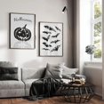thumbnail image 4 of Póster blanco y negro de Halloween, impresión artística de esqueleto potable de paz, pintura en lienzo de calabaza aterradora, imagen de pared moderna, decoración del hogar para habitación, 4 of 4