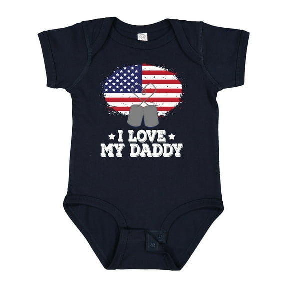 Inktastic I Love My Daddy Military Son Daughter Boys or Girls Baby Bodysuit