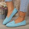 thumbnail image 3 of Rokment Womens Slip on Socks Walking Shoes Penny Loafers Comfortable Travel Casual Flat Lightweight Knit Low Heels Driving Boat Oxfords Sky Blue Size 9.5, 3 of 6