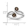 thumbnail image 3 of SS Rhod-plated .6t.w. Smoky Quartz & White Topaz Swirl Ring, 3 of 6