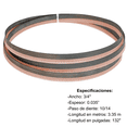 thumbnail image 1 of Sierra Cinta Bimetálica Maraga 3/4" x .035" x 132" (3.35 m) 10/14 TPI para Corte de Metal y Acero, 1 of 1